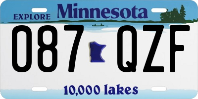 MN license plate 087QZF