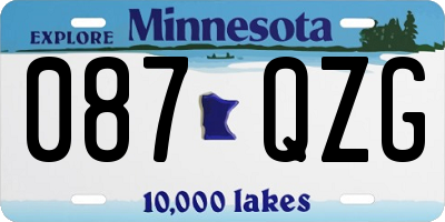 MN license plate 087QZG