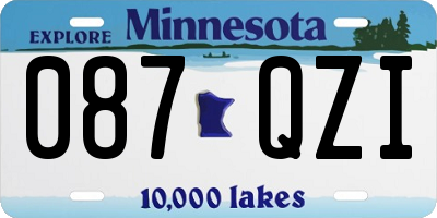 MN license plate 087QZI