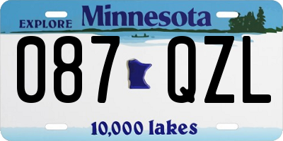 MN license plate 087QZL