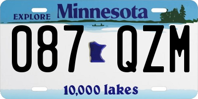 MN license plate 087QZM
