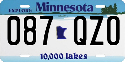 MN license plate 087QZO