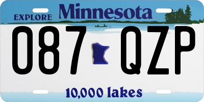 MN license plate 087QZP