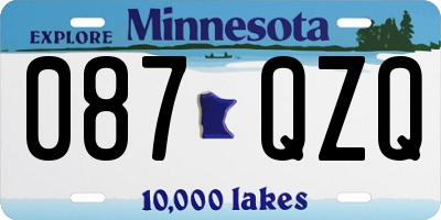 MN license plate 087QZQ