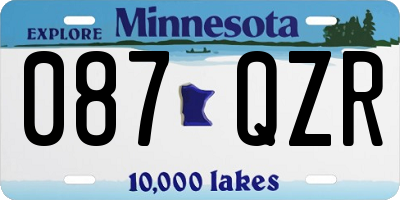 MN license plate 087QZR