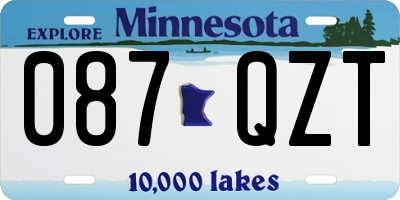 MN license plate 087QZT