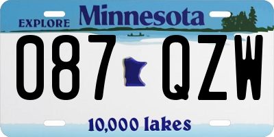 MN license plate 087QZW