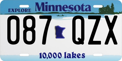 MN license plate 087QZX