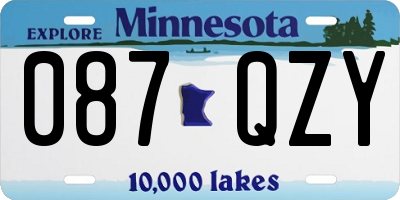 MN license plate 087QZY