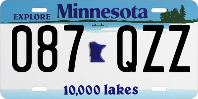 MN license plate 087QZZ
