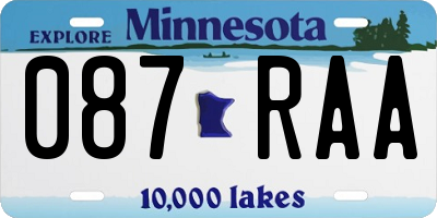 MN license plate 087RAA
