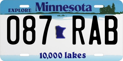 MN license plate 087RAB
