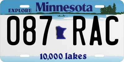 MN license plate 087RAC