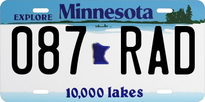MN license plate 087RAD