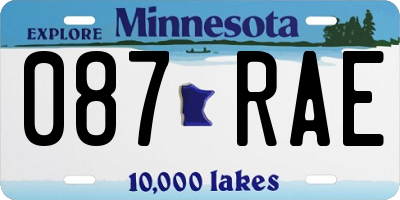 MN license plate 087RAE