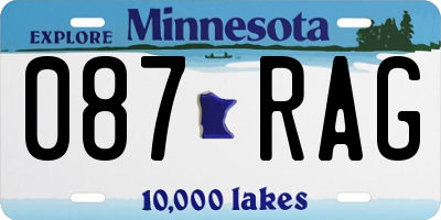 MN license plate 087RAG