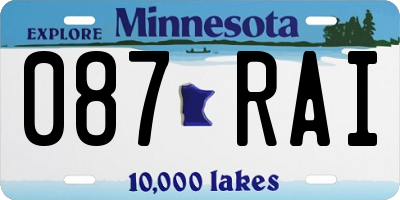 MN license plate 087RAI