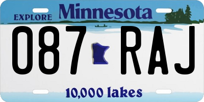 MN license plate 087RAJ