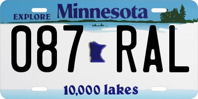 MN license plate 087RAL