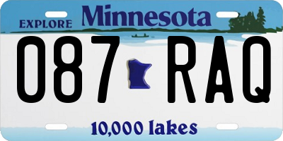 MN license plate 087RAQ