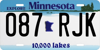 MN license plate 087RJK