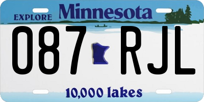 MN license plate 087RJL