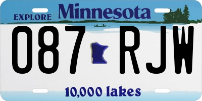 MN license plate 087RJW