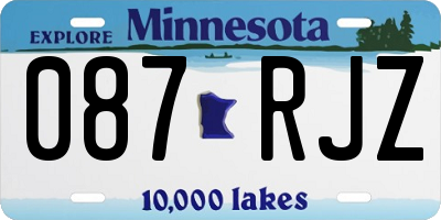 MN license plate 087RJZ