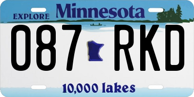 MN license plate 087RKD