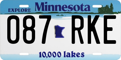 MN license plate 087RKE