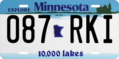MN license plate 087RKI