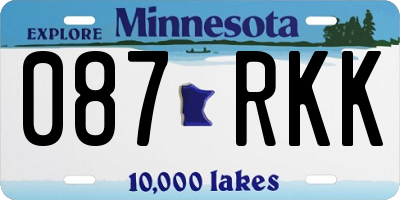 MN license plate 087RKK