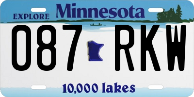 MN license plate 087RKW