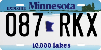 MN license plate 087RKX