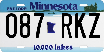 MN license plate 087RKZ