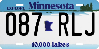 MN license plate 087RLJ