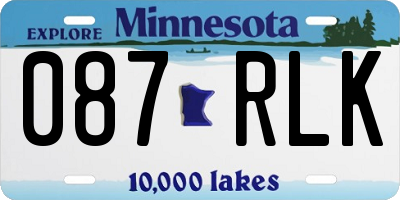 MN license plate 087RLK