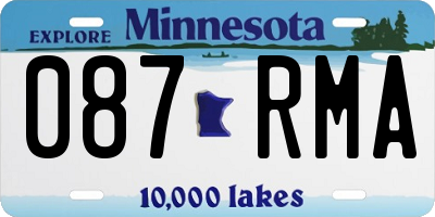 MN license plate 087RMA