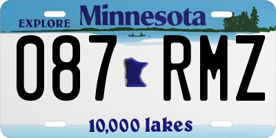 MN license plate 087RMZ