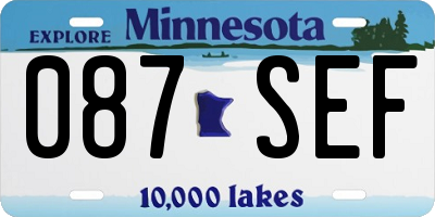 MN license plate 087SEF