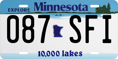 MN license plate 087SFI
