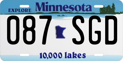 MN license plate 087SGD