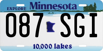 MN license plate 087SGI