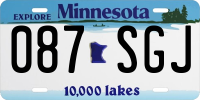MN license plate 087SGJ
