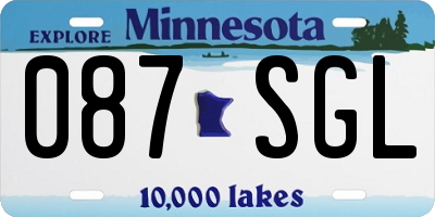 MN license plate 087SGL