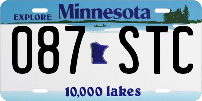 MN license plate 087STC