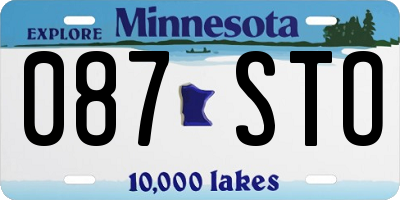 MN license plate 087STO