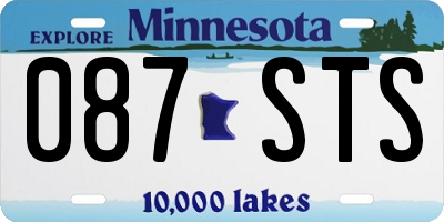 MN license plate 087STS