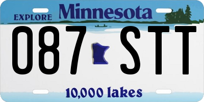 MN license plate 087STT