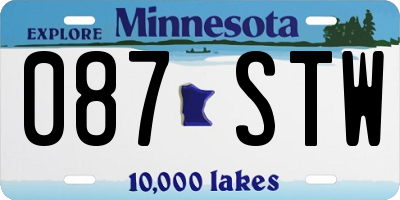 MN license plate 087STW